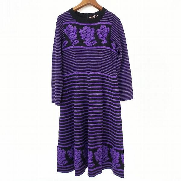 サイトウトヨコ 斉藤都世子☆パフスリーブ Aラインワンピース ラメ