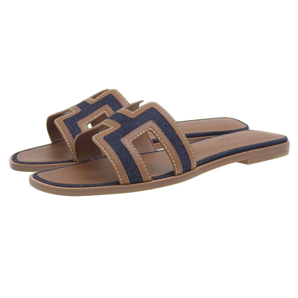 HERMES エルメス 未使用 HERMES エルメス Oran オラン レザー×デニム 