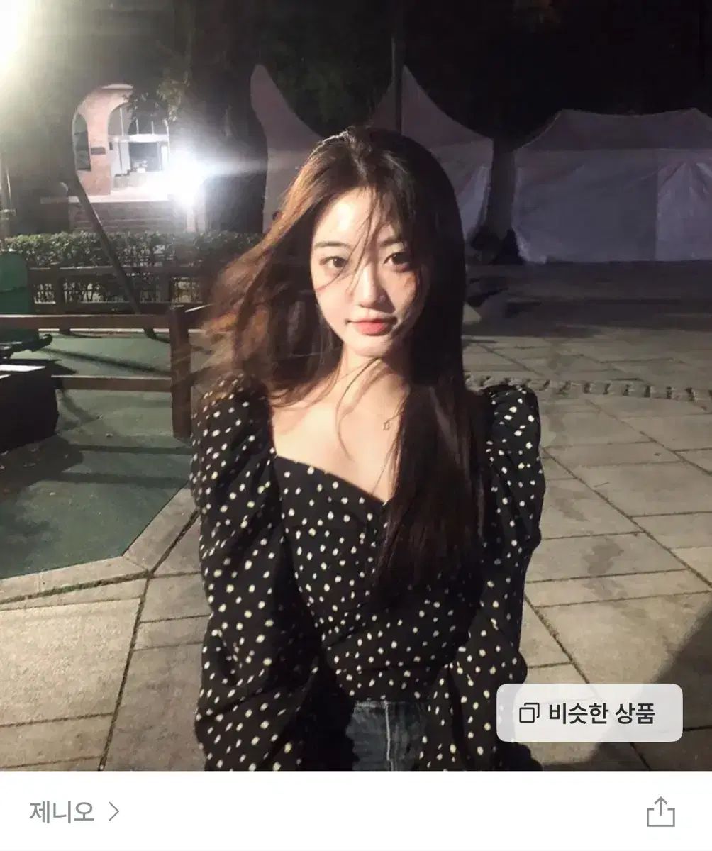 ジェニオ ラブリー ドット ブラウス 黒