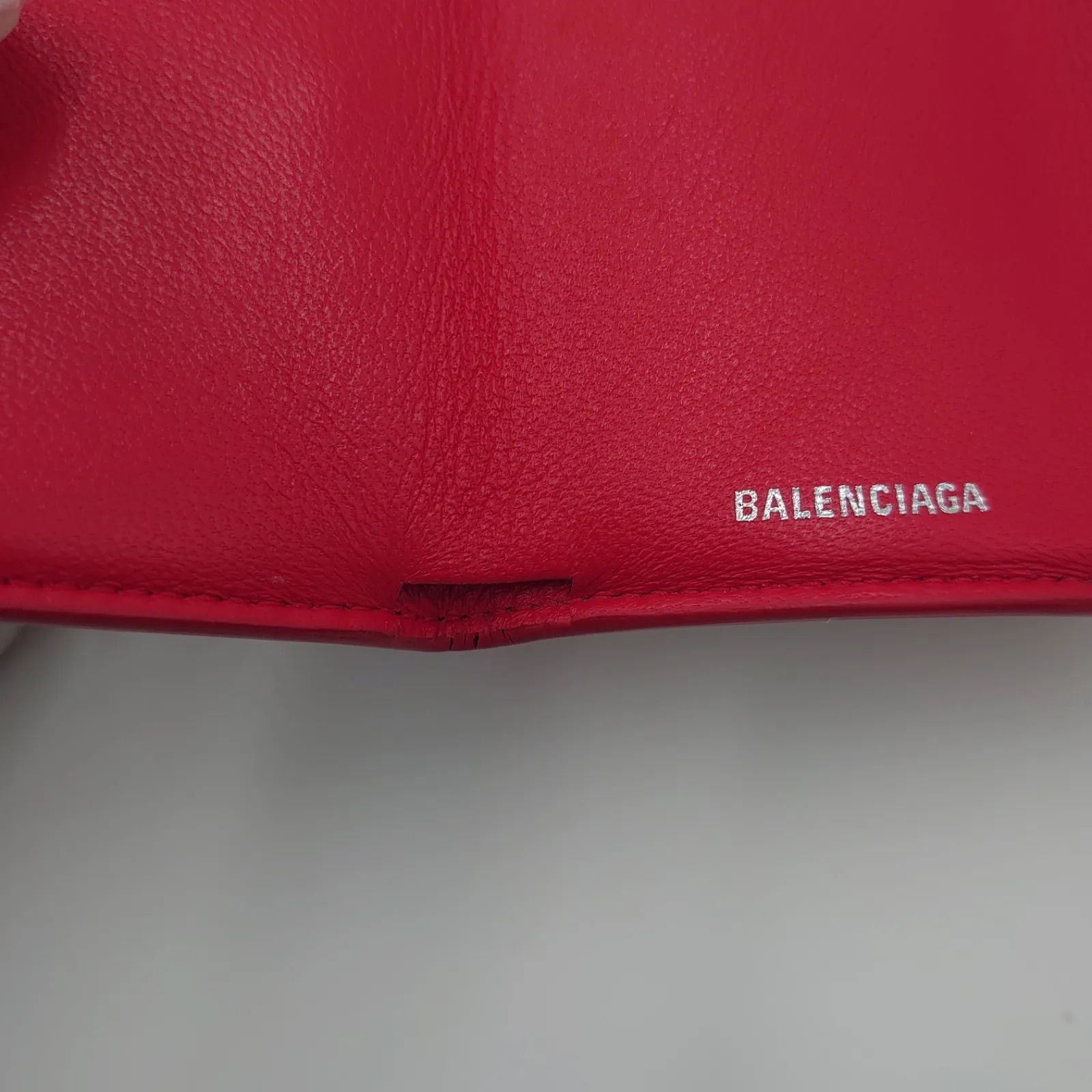 BALENCIAGA バレンシアガ ペーパー ミニウォレット 赤 ハート