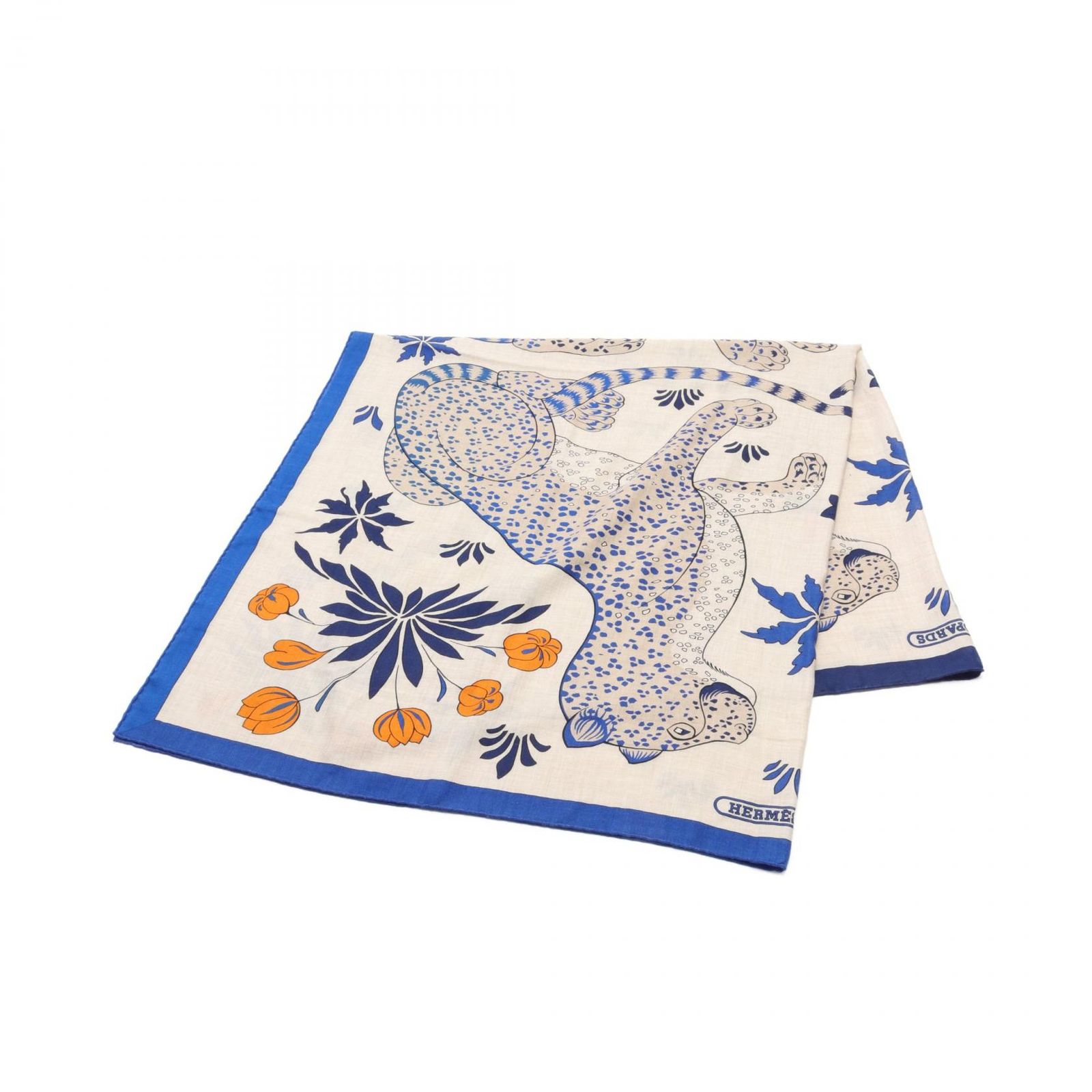HERMES 稀少 上品 スカーフ カレ 140 Les Leopards HERMES エルメス スカーフ カレ140 レオパード オレンジ/ローズ