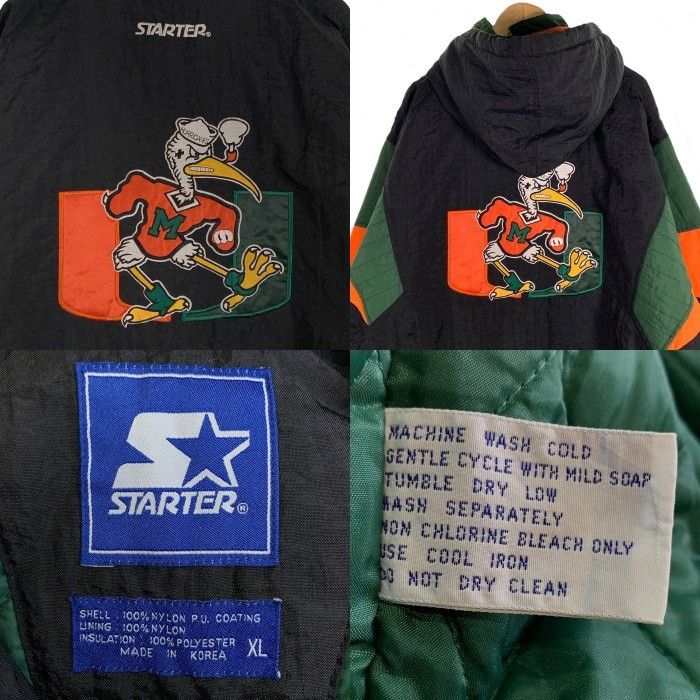 90's STARTER スターター マイアミハリケーンズ 大学 ナイロン プル