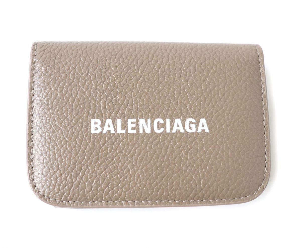 極美品□BALENCIAGA/バレンシアガ 593813 CASH MINI ロゴ入り レザー