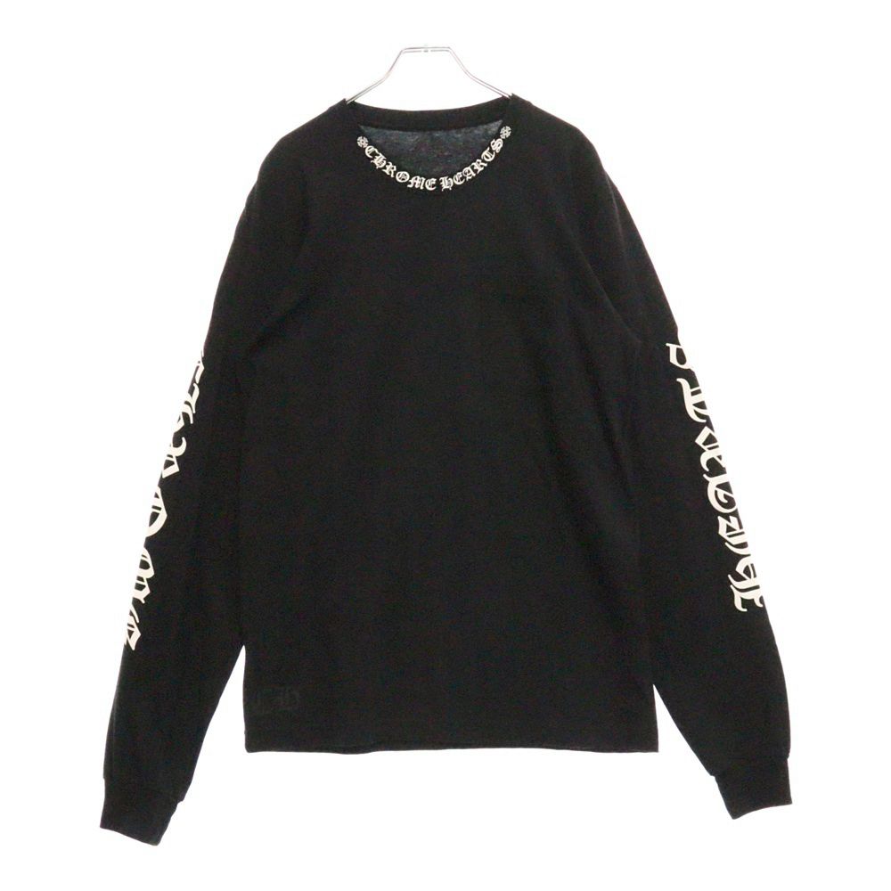 CHROME HEARTS クロムハーツ Old English Neck Logo L|S Tee イングリッシュネックロゴ ロングスリーブTシャツ 長袖カットソー ロンT ブラック