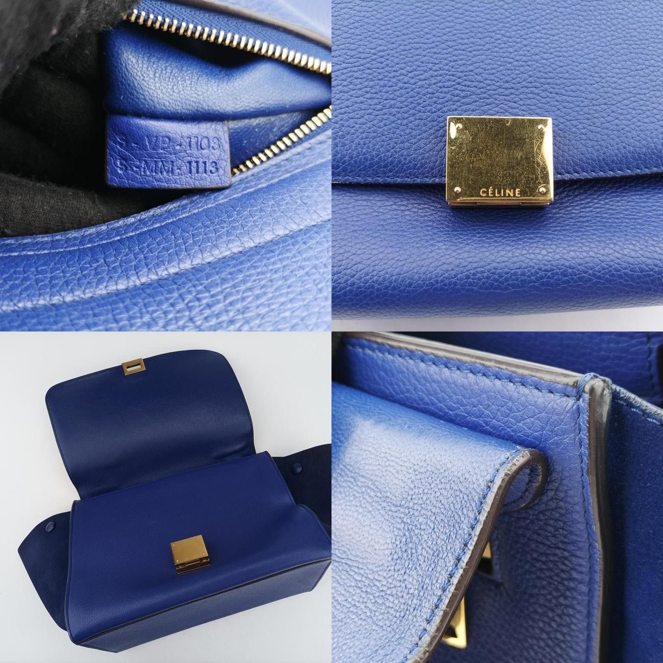 セリーヌCelineトラペーズスモールブルー×ネイビーレザー×スエードS-VP-1103 S-MM-1113 DECORATOM_COM_BR