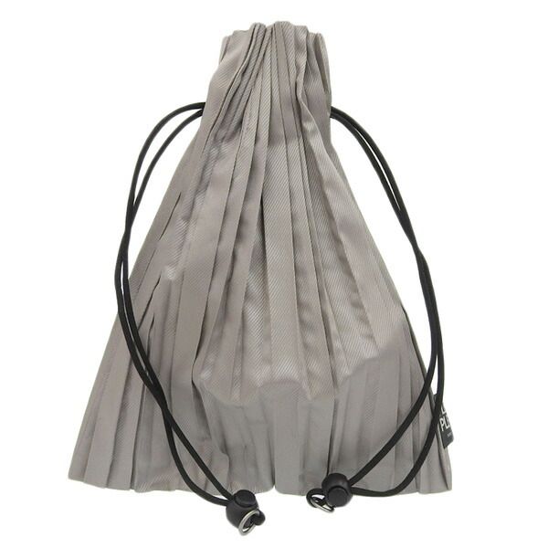 ◆美品◆ プリーツプリーズ PLEATS PLEASE ISSEY MIYAKE 巾着 バッグ 小物 グレー PP94-AG711 [Y03141]