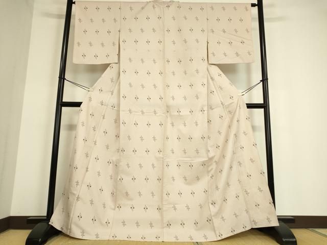 平和屋着物▽上質な紬 単衣 霞文 正絹 逸品 DAAT9102az