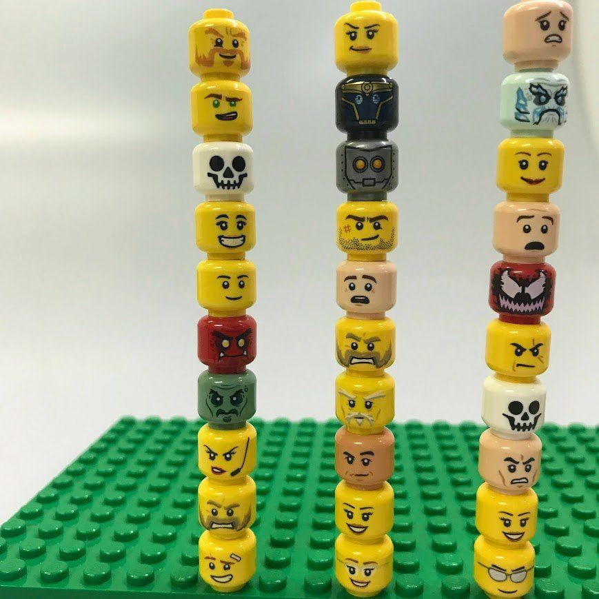 正規品 LEGO レゴ ミニフィグ用 ヘッド 頭 顔 パーツ 50個