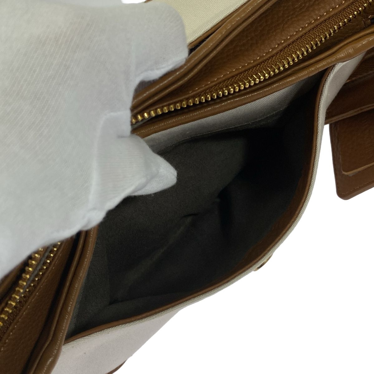 PELLE MORBIDA ペッレモルビダ レザーコンビキャンバスショルダー 