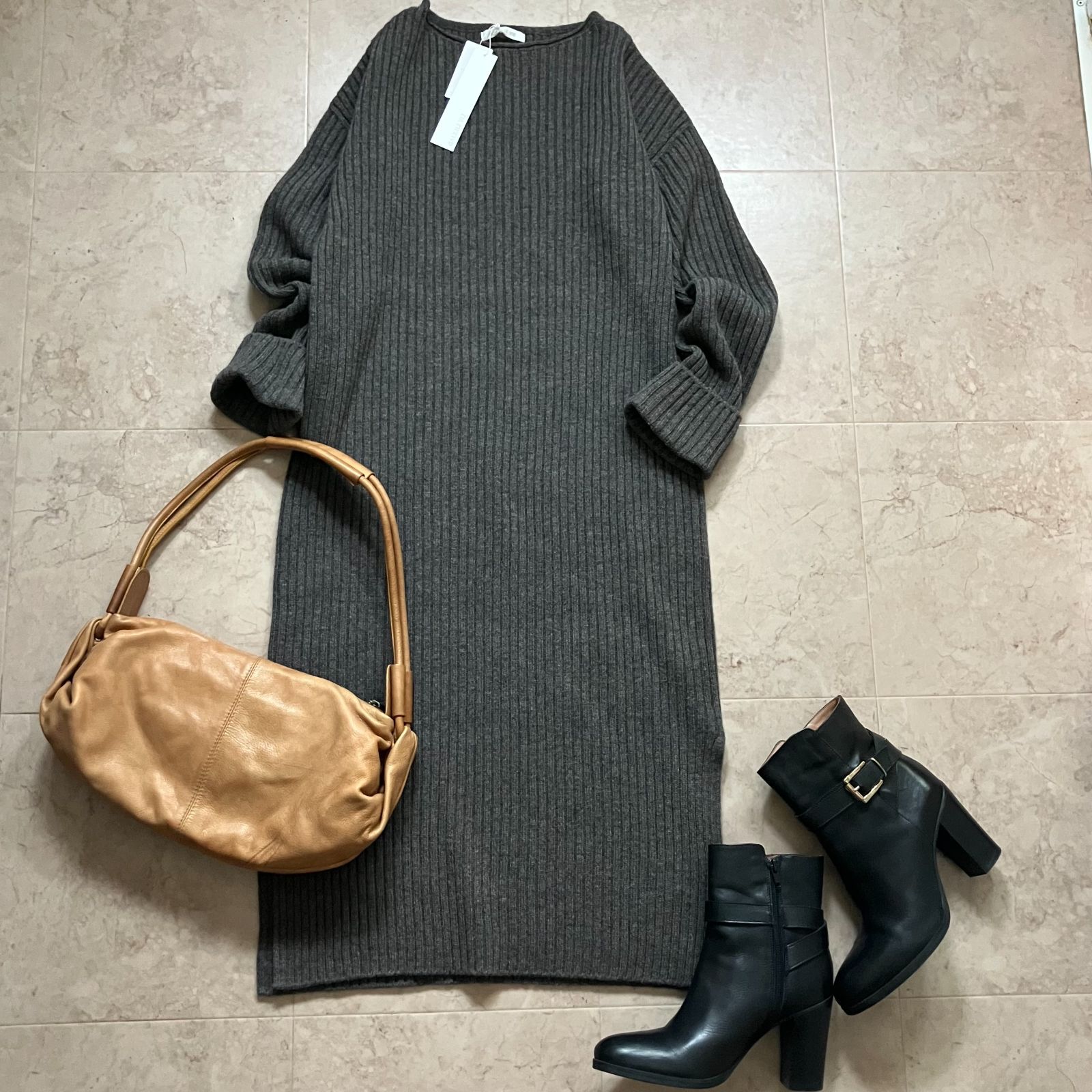 【美品】GALERIE VIE/ギャルリーヴィー　ニットワンピ　ロング　カシミヤ タグ付き・未使用品】GALERIE VIE ギャルリーヴィー ニット