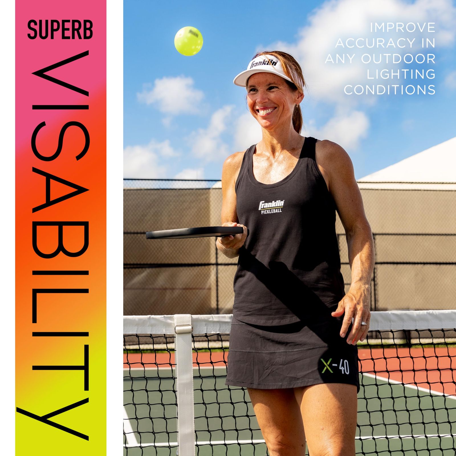 Franklin Sports Outdoor - X-40 ピックルボールボール - 米国 USAPA 承認 - 12パック 外側 - オプティックイエロー - USオープンボール WWW_NOITHATQUANGTHANH_NET