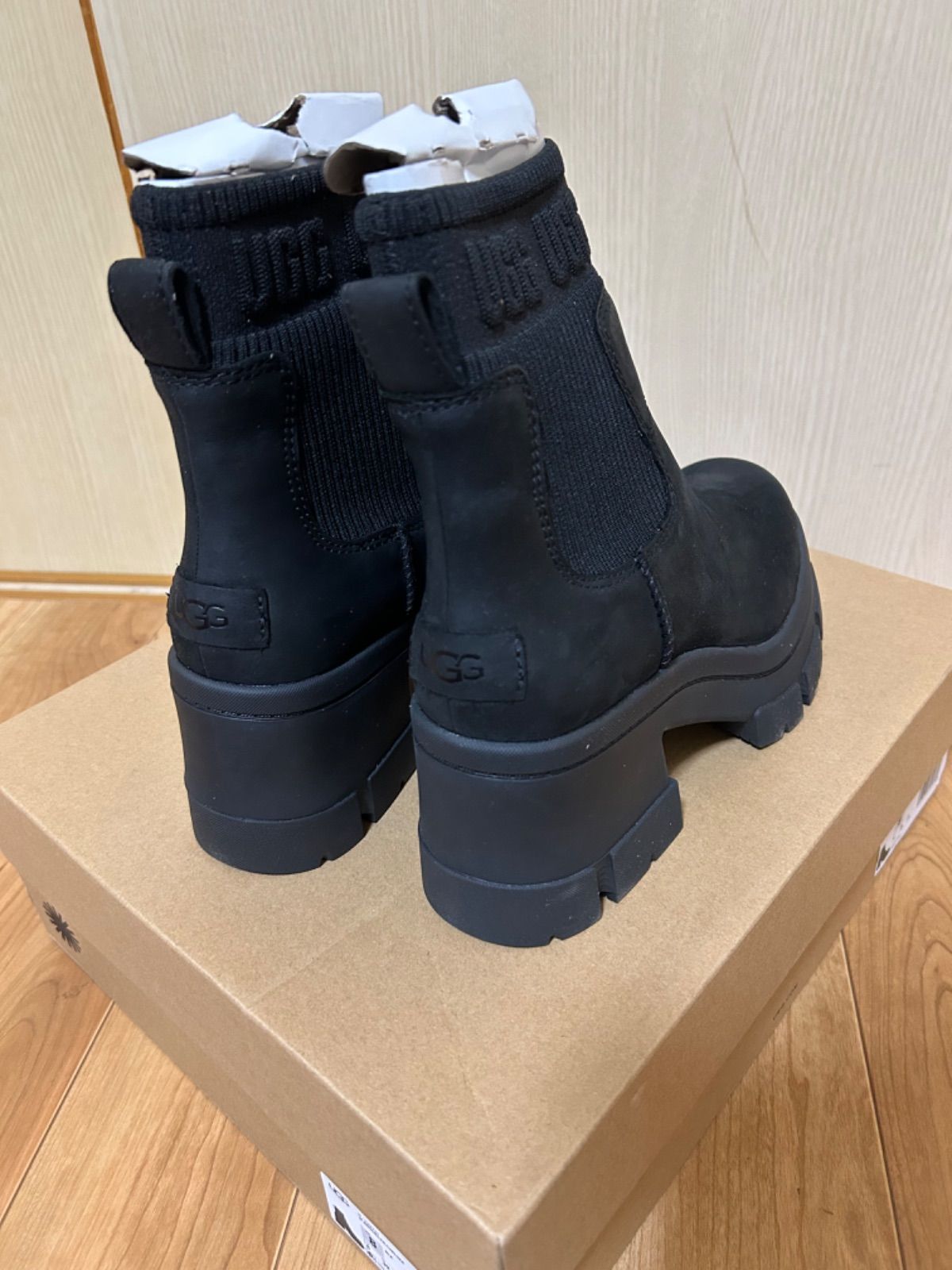 新品 正規品 UGG アグ BROOKLYN CHELSEA ブーツ サイドゴア ブルックリン チェルシー 25cm ブラック