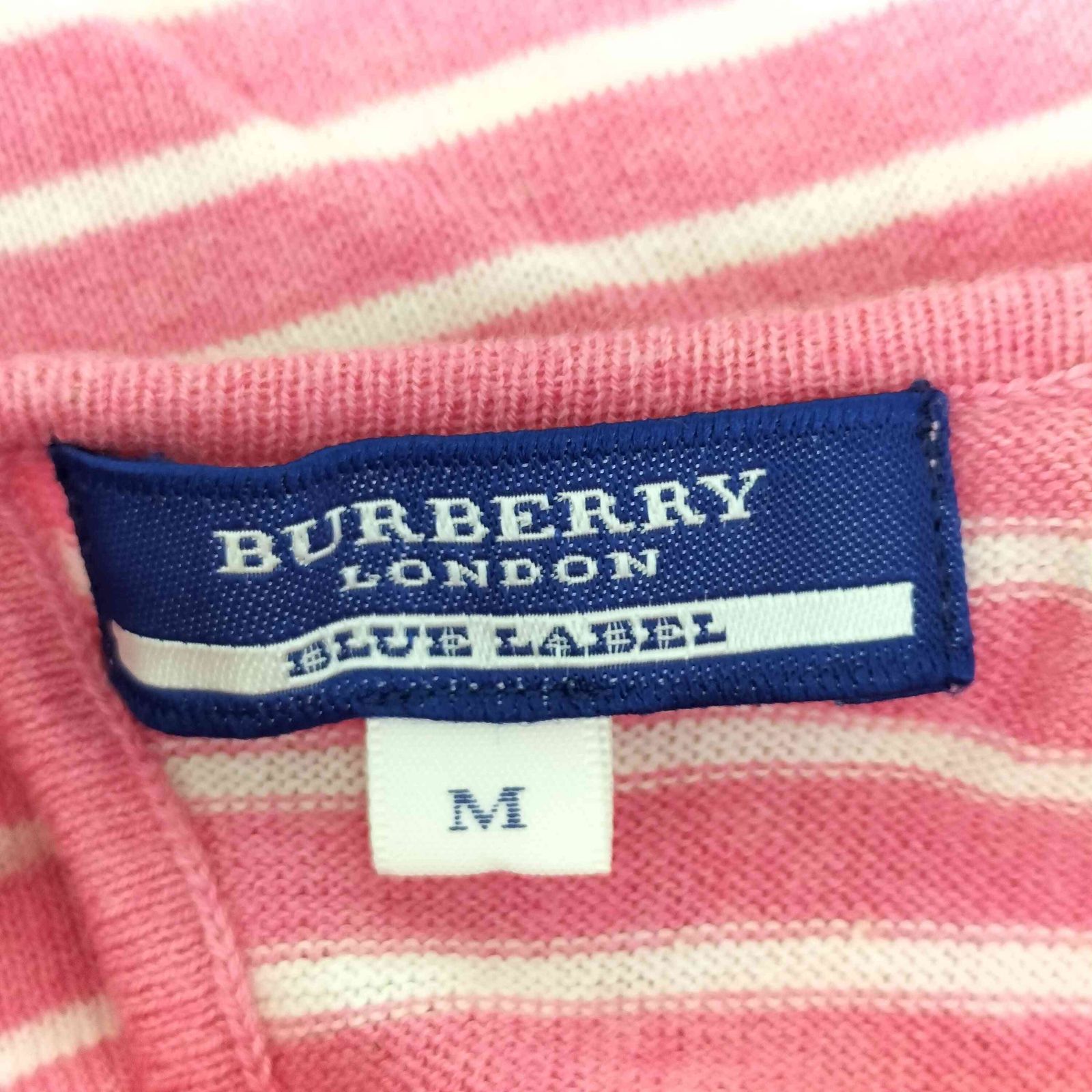 バーバリーブルーレーベル ウール ボーダー ニットトップス ホース刺繍 Y2K バーバリーブルーレーベル BURBERRY BLUE LABEL ホースロゴ刺繍
