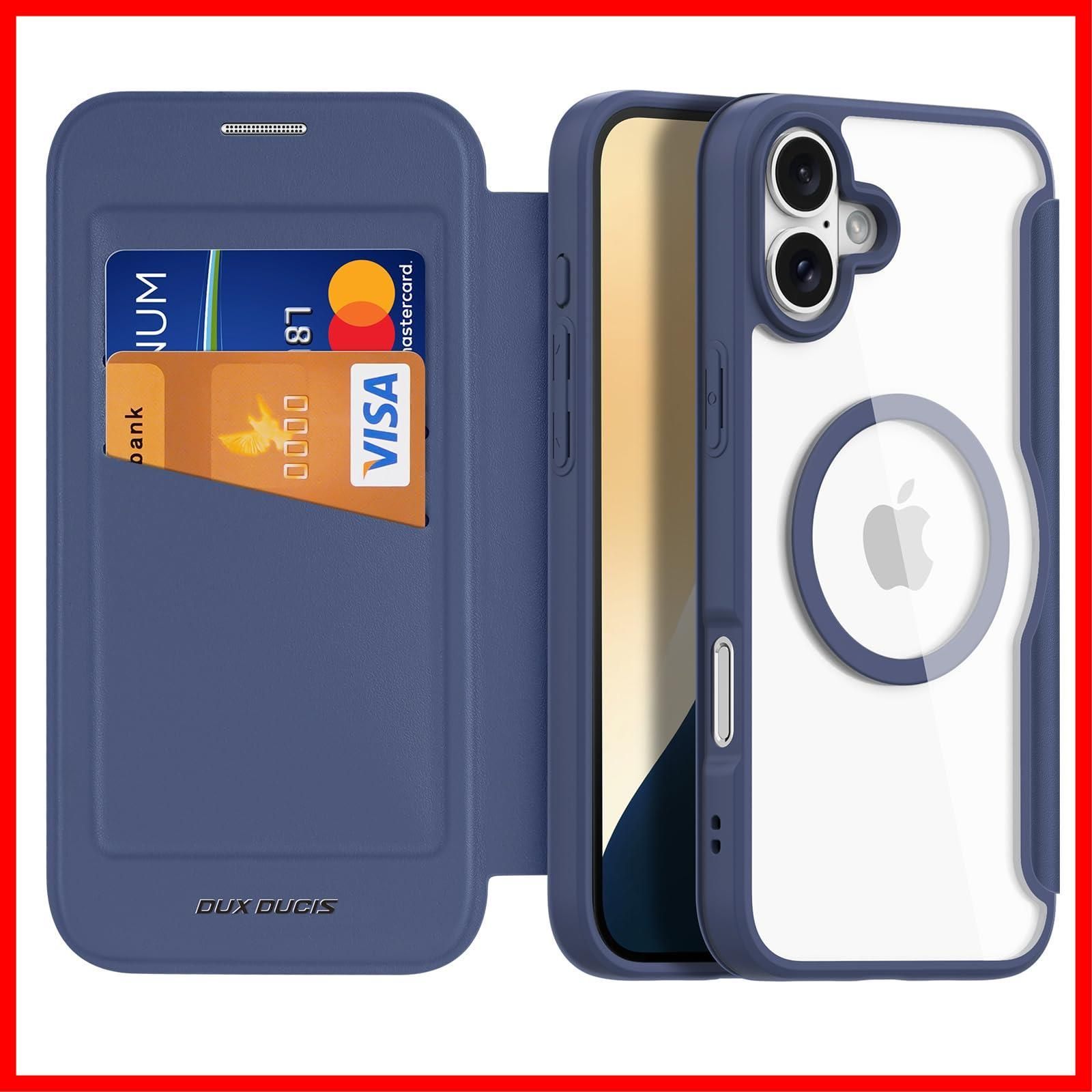 ワイヤレス充電対応 スマホケース マグネット式 いphone16 マグセーフ 携帯カバー カード収納 財布型 ケース 薄型 ケース おしゃれ アイフォン16 シンプル MagSafe対応 背面クリア 手帳型 耐衝撃 