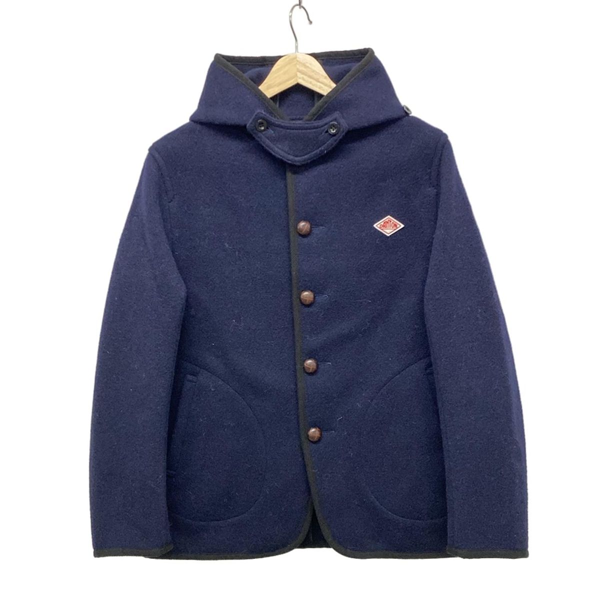【美品】 ダントン DANTON フーデット ハーフコート 38 ネイビー ♪ 美品】 ダントン DANTON フーデット ハーフコート 38 ネイビー ♪