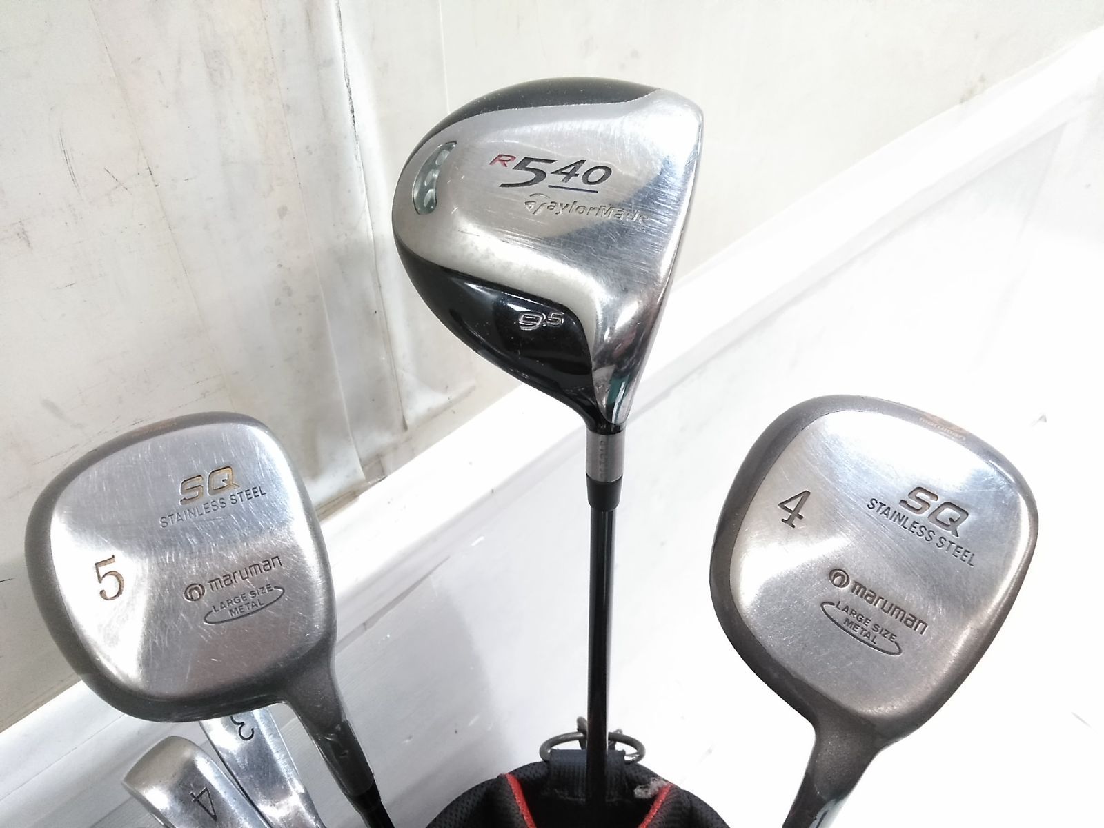 ゴルフデビューに！ ドライバー テーラーメイド マルマン ゴルフクラブ 14本フルセット フレックス R SRIXON キャディバッグ付 初級 入門 初心者おすすめ 送料無料 即購入可◇