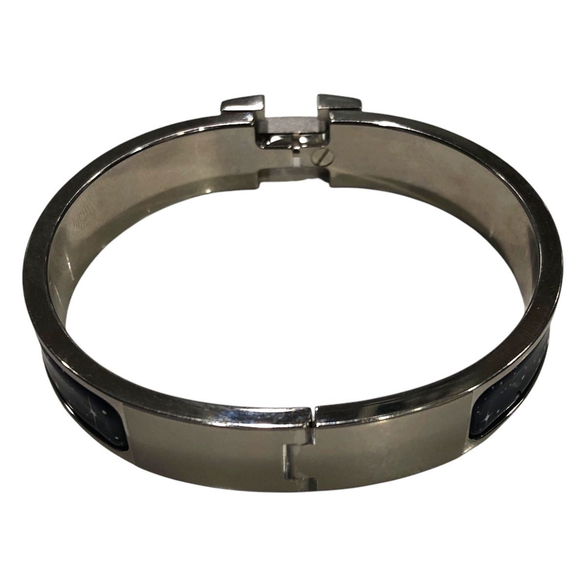 中古】 HERMES エルメス ブレスレット クリックH ブルー シルバー