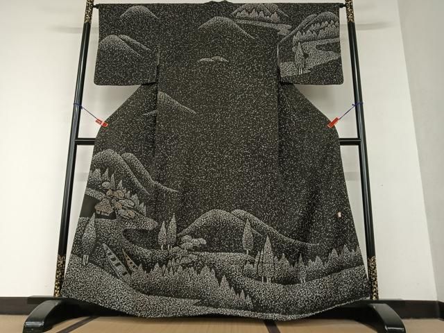 本日限りコメント必見【ゑり善】逸品☆高級　絽縮緬手刺繍　夏着物附下げ 正絹　美品 本日限りコメント必見【ゑり善】逸品☆高級 絽縮緬手刺繍 夏着物