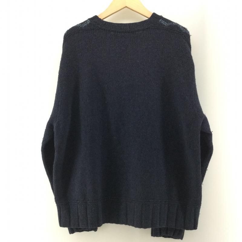 中古】RALPH LAUREN 90s ネイティブ柄 ニット(一部シミあり) ネイビー
