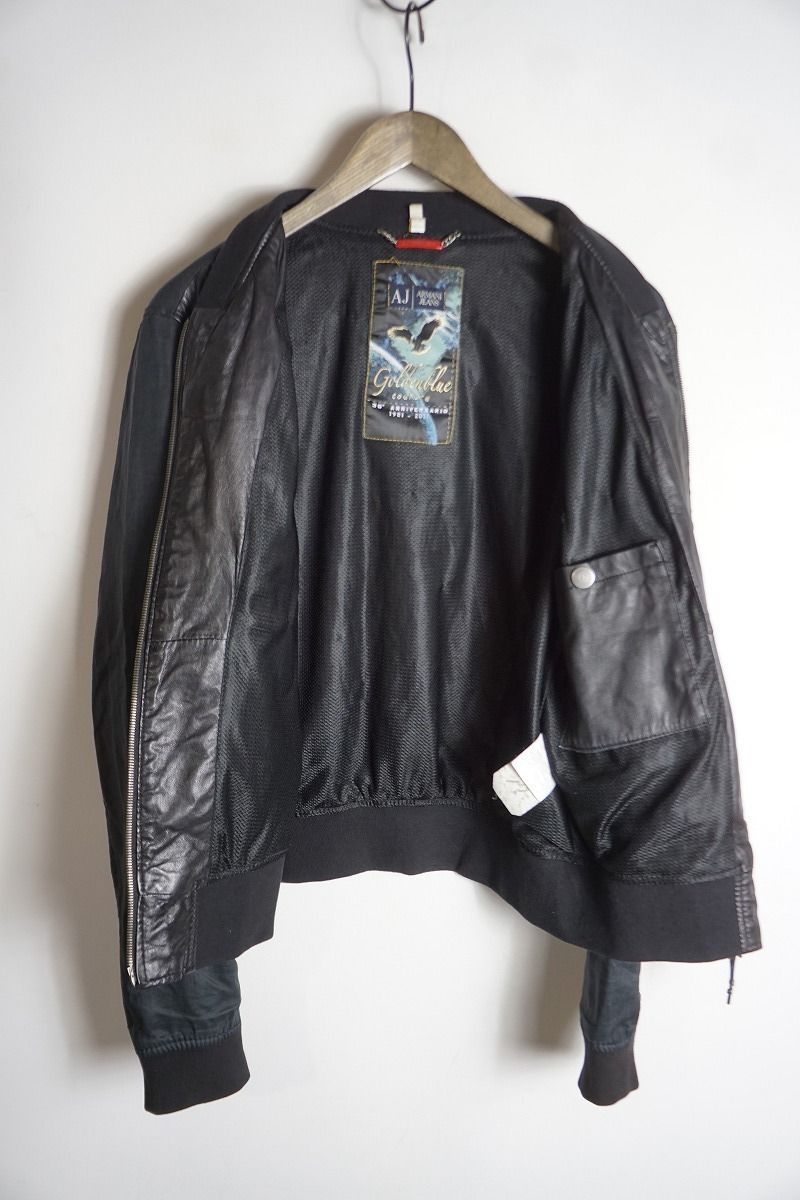ラムレザージャケット★アルマーニジーンズ☆ 正規 ARMANI JEANS アルマーニ ジーンズ 30周年記念モデル
