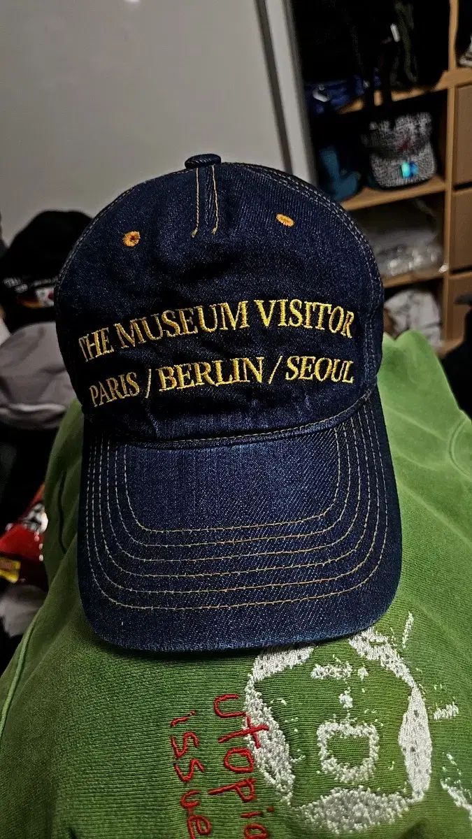 OS THE MUSEUM VISITOR ザ ミュージアムビジター ウォッシュド デニム ボールキャップ 帽子 ダーク ネイビー
