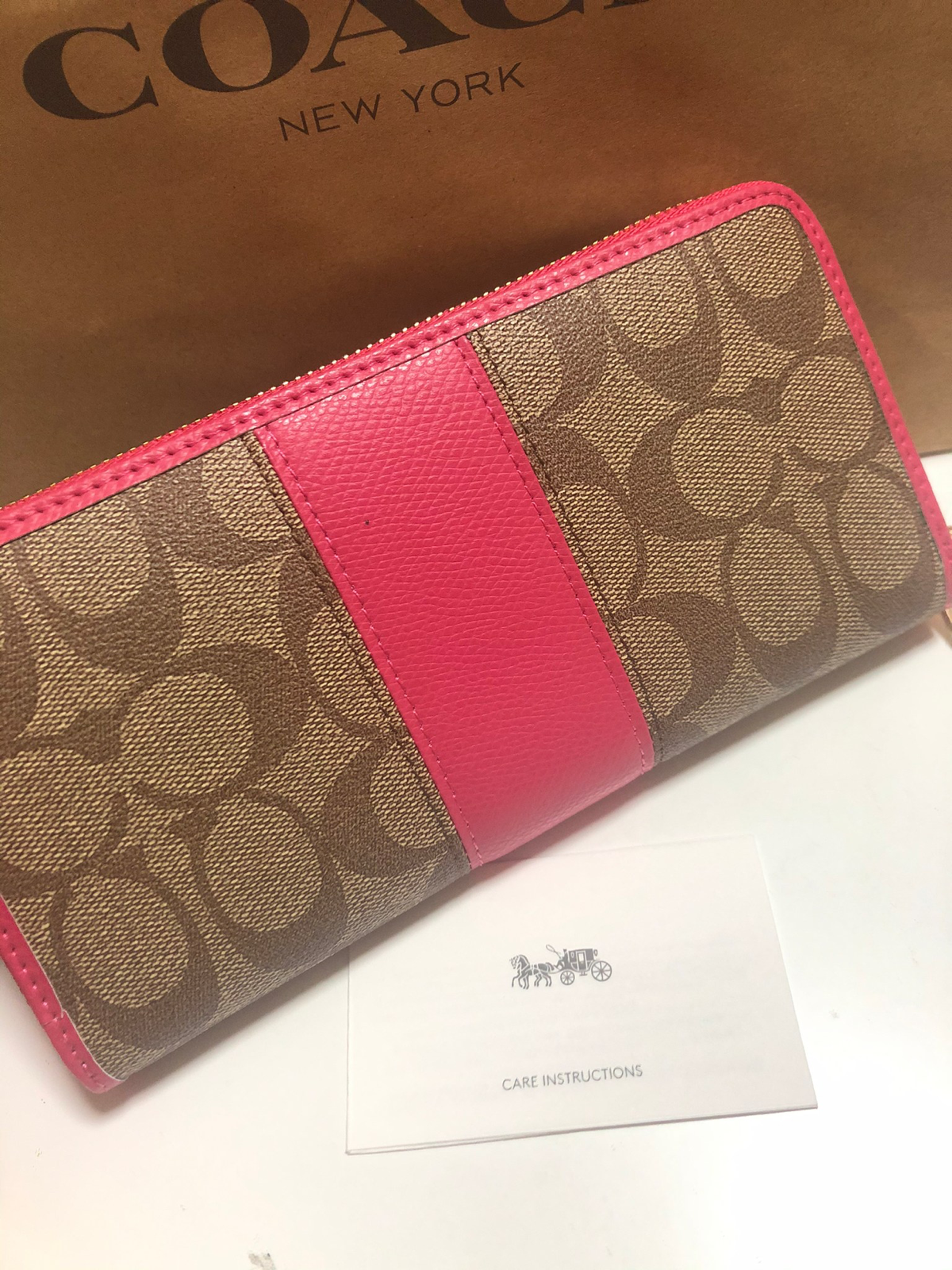 COACH コーチ 長財布 シグネチャー カーキ ピンク ダリアピンク 美しい