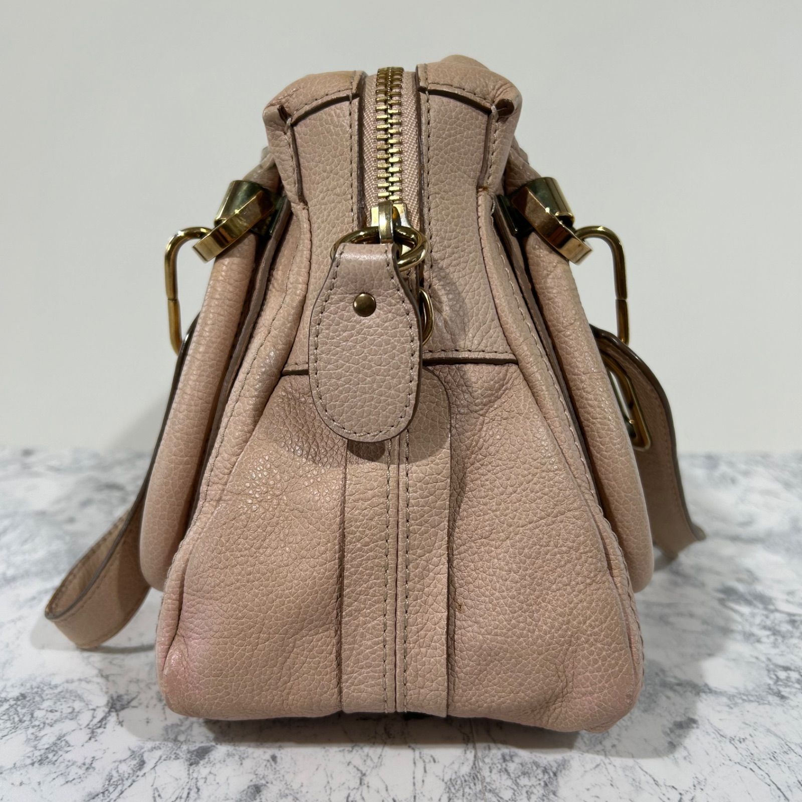 クロエ　パラティ　ハンドバッグ　ベージュ 訳あり】 Chloe クロエ パラティ ハンドバッグ ベージュ - メルカリ