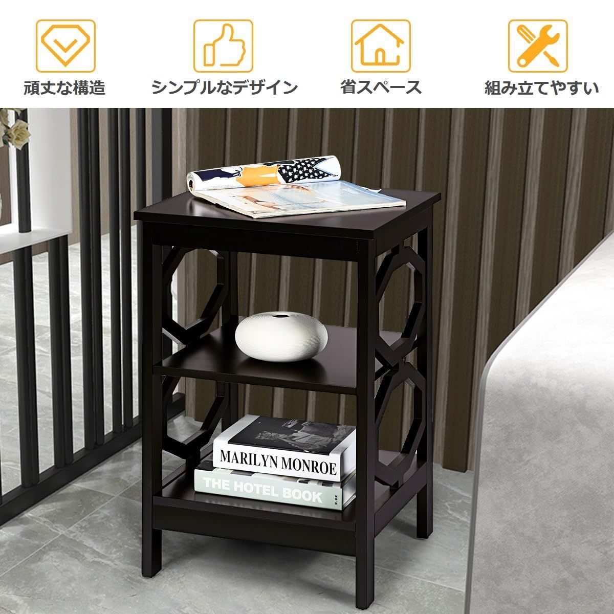 Giantex サイドテーブル 2個セット ベッドサイドテーブル ナイトテーブル 幅40×奥行40×高さ61cm 耐荷重20kg ソファサイ 数量限定ナイトテーブル 2点セット サイドテーブル ベッドサイド