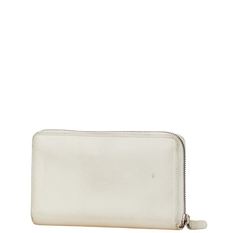 バレンシアガ エブリデイ 長財布 ラウンドファスナー ホワイト レザー レディース BALENCIAGA 1-0231801