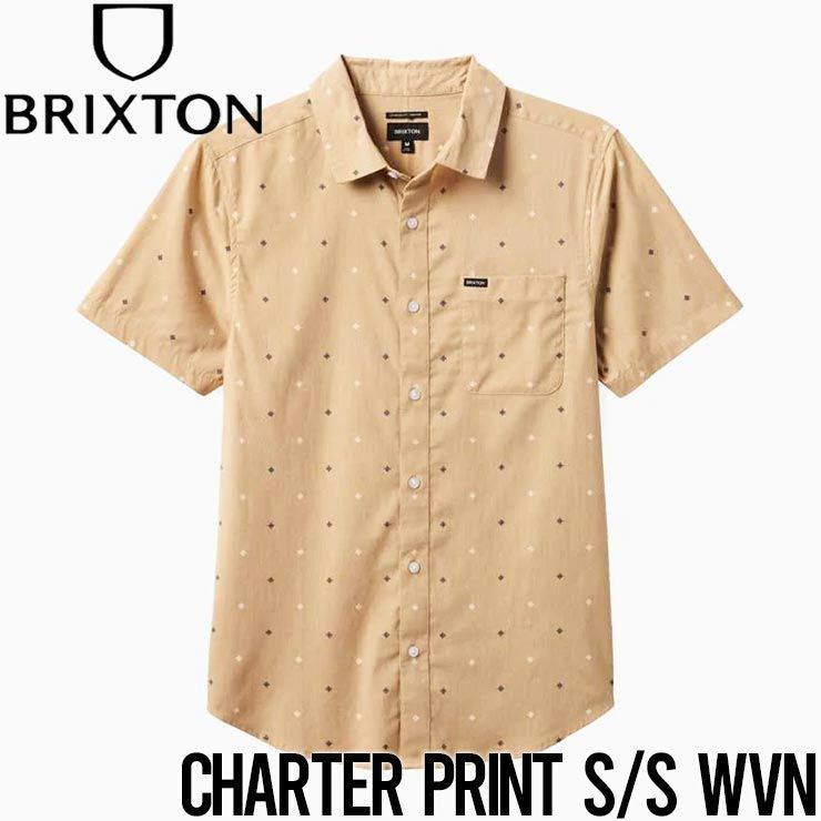 半袖シャツ BRIXTON ブリクストン CHARTER PRINT S/S WVN 01218 SNDPY 日本代理店正規品