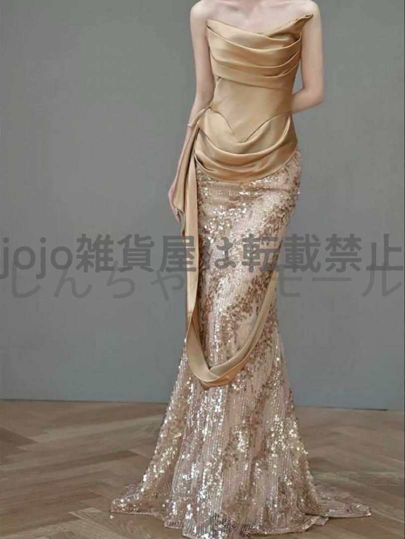 スパンコールにゴージャスなデザインのベア イブニングドレス 【公式通販】