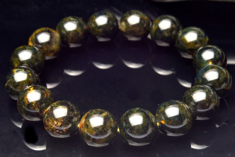 ロシア産アンバーブレスレット 1点物】ロシア産 アンバー琥珀(薬珀) 13mm ブレスレット