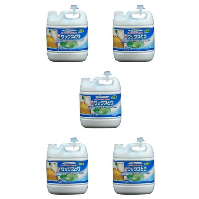 アサヒペン 環境にやさしい中性ワックスとり ４Ｌ 5本セット
