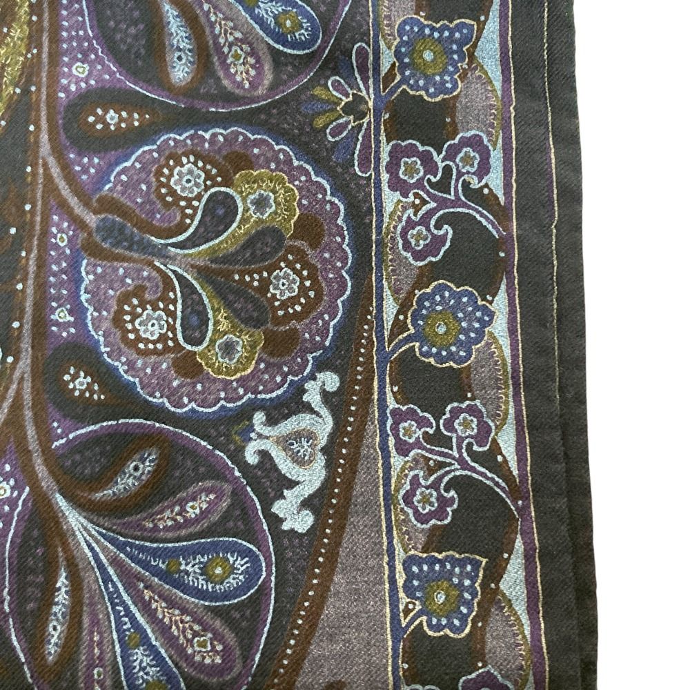 美品 ETRO エトロ ペイズリー柄 ウールシルク 大判 ストール