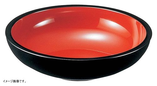 キッチン・食器 【新品】樹脂製 厚口こね鉢 内朱天黒 尺5