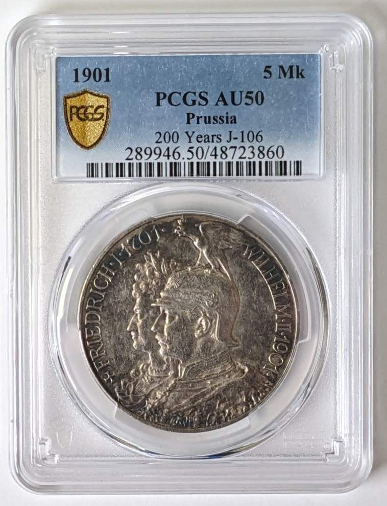 1901 GERMANY|KINGDOM PRSIA PCGS AU50