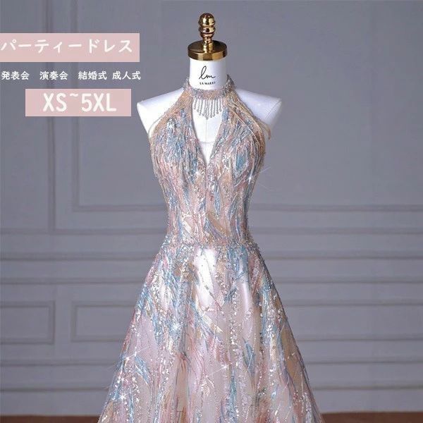 2025 法式掛け襟ロングドレス ワンピース レディース Aライン 無地 深Vノースリーブ 感 結婚式 披露宴 春夏秋WP 109