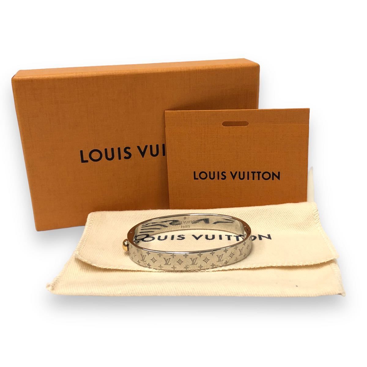 美品 LOUIS VUITTON ルイヴィトン カフ ナノグラム ブレスレット ...