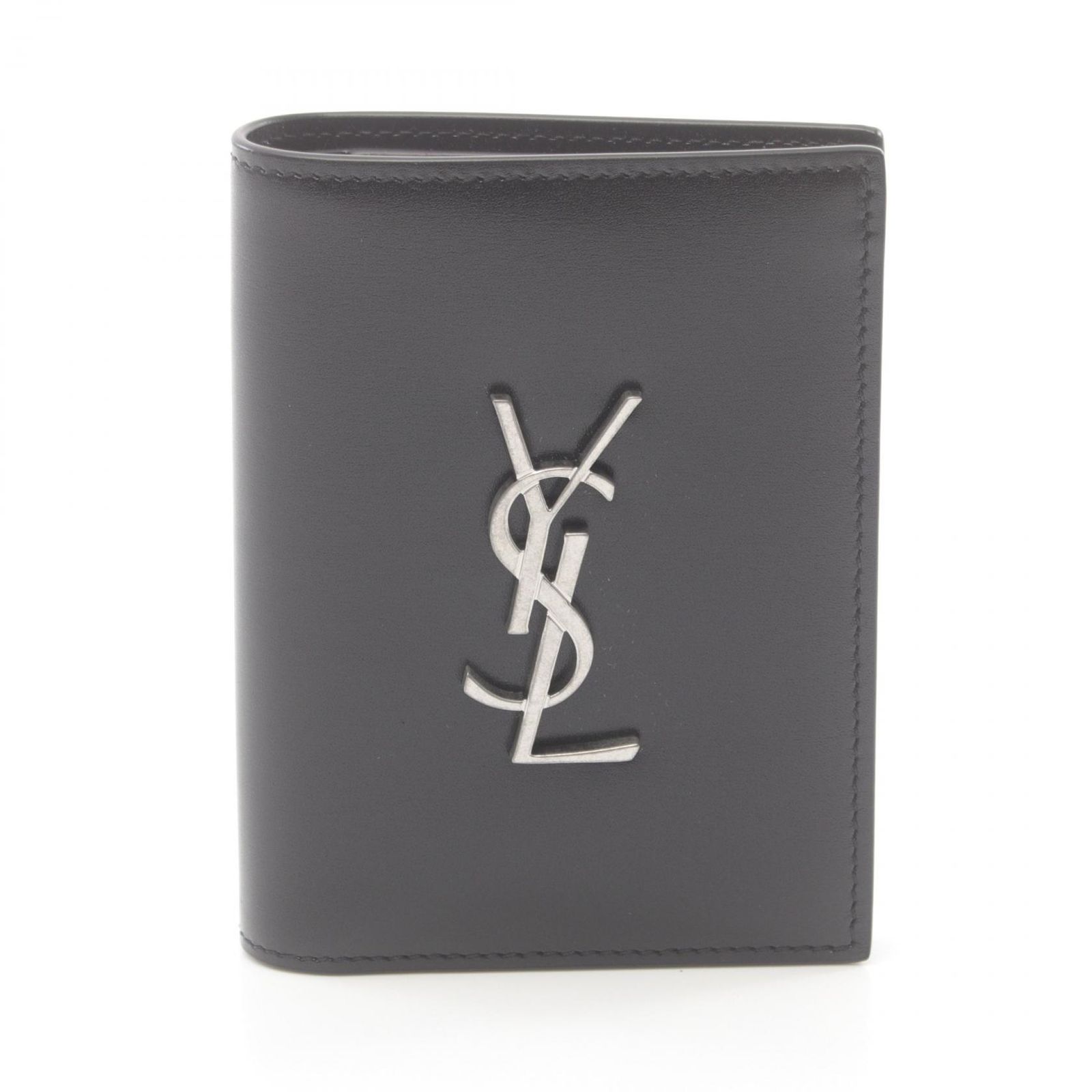 サンローラン SAINT LAURENT 二つ折り財布 カサンドラ 6687350SX0E1000 ブラック レザー 二つ折財布 メンズ