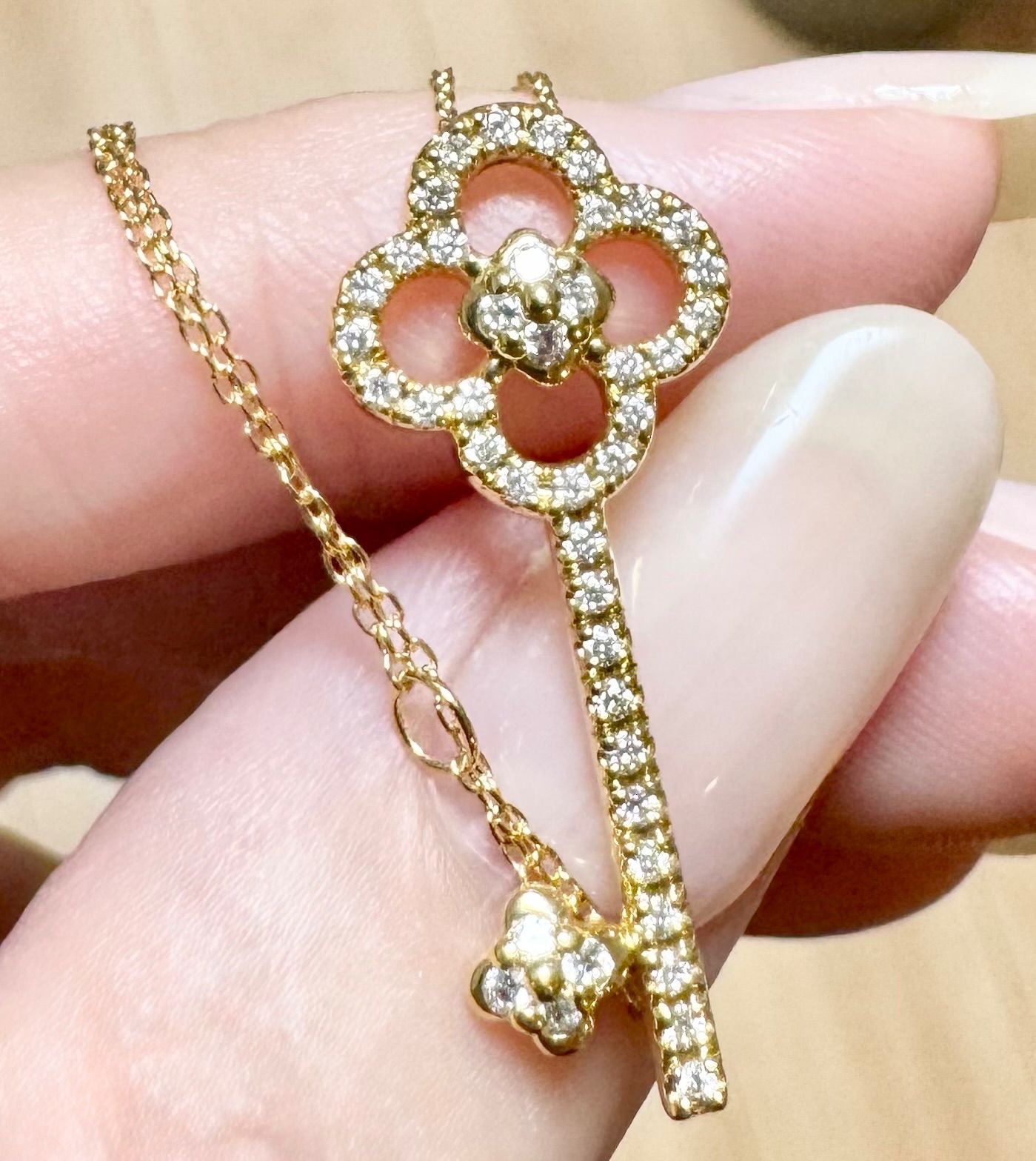 ポンテヴェキオ◆K18YG*エントラータダイヤモンドネックレス*鍵*かぎ Ponte Vecchio - ポンテヴェキオ◇K18YG*エントラータ