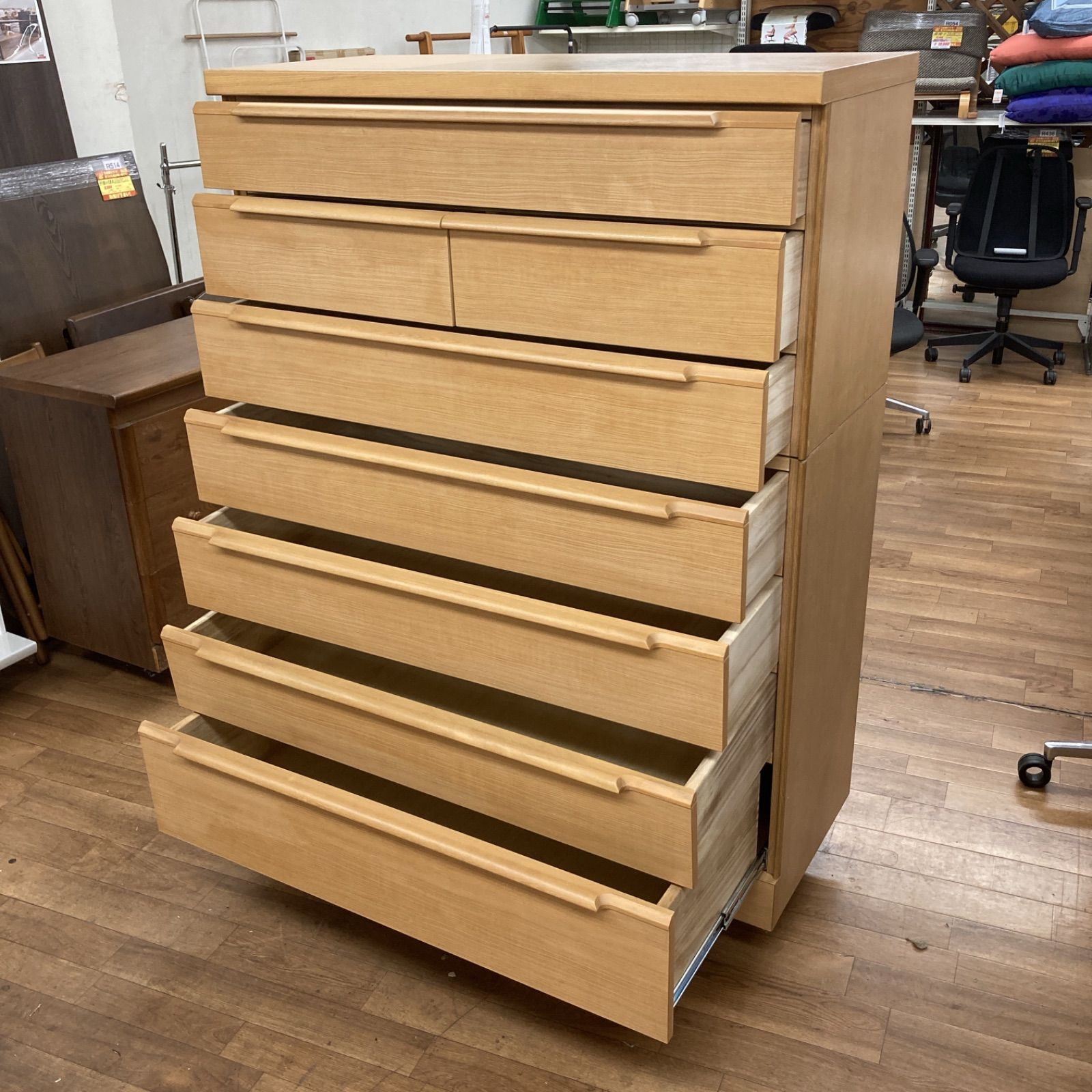 品 7段天然木チェスト