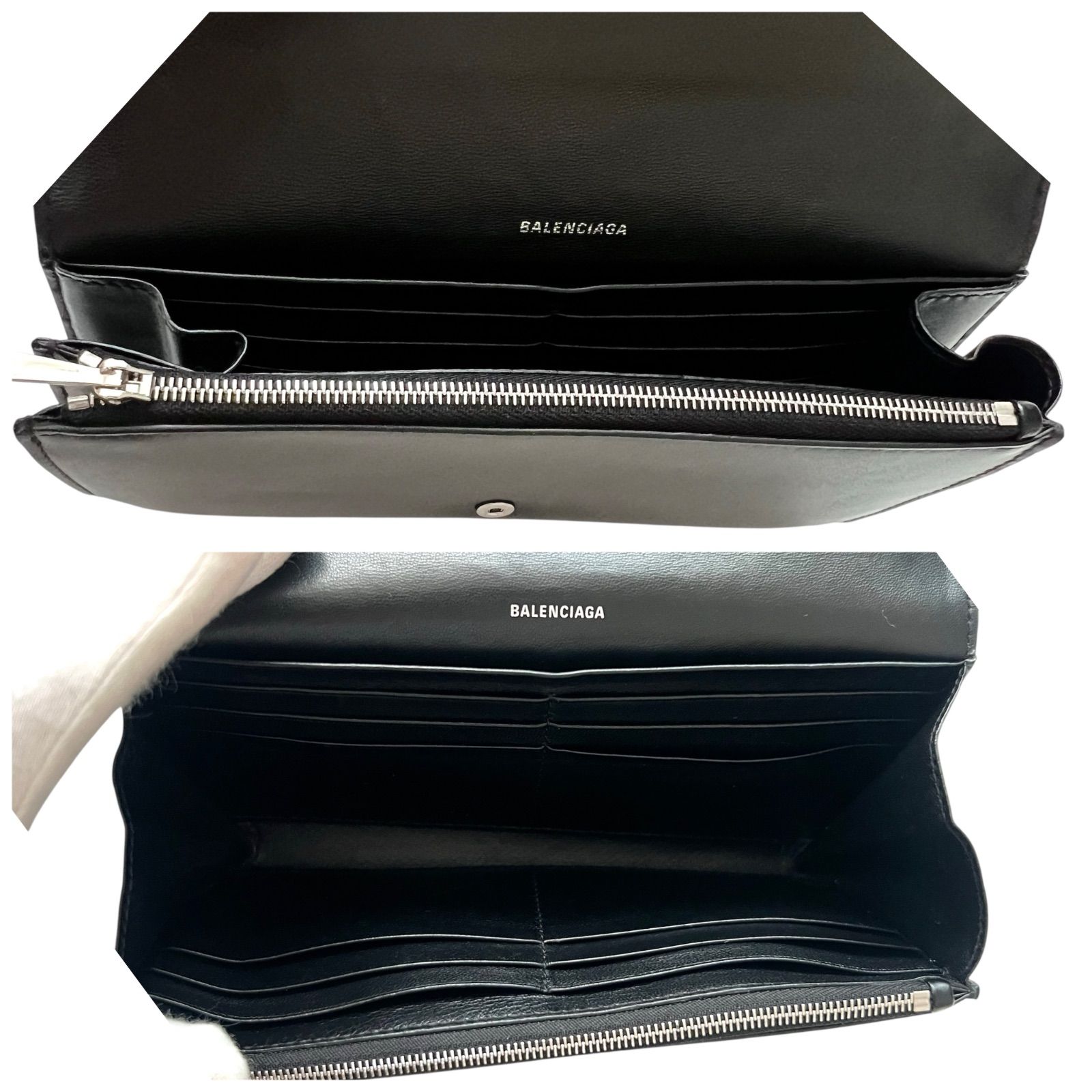 バレンシアガ 長財布 ペーパー コンチネンタルウォレット レザー 黒 BALENCIAGA バレンシアガ 長財布 PAPER WALLET ペーパー