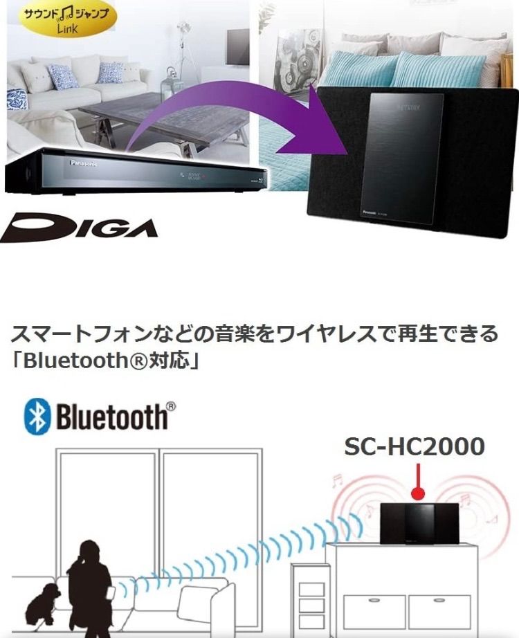 パナソニック コンポ Bluetooth/ワイドFM対応 SC-HC2000-K - 雑貨屋 バックヤード - メルカリ