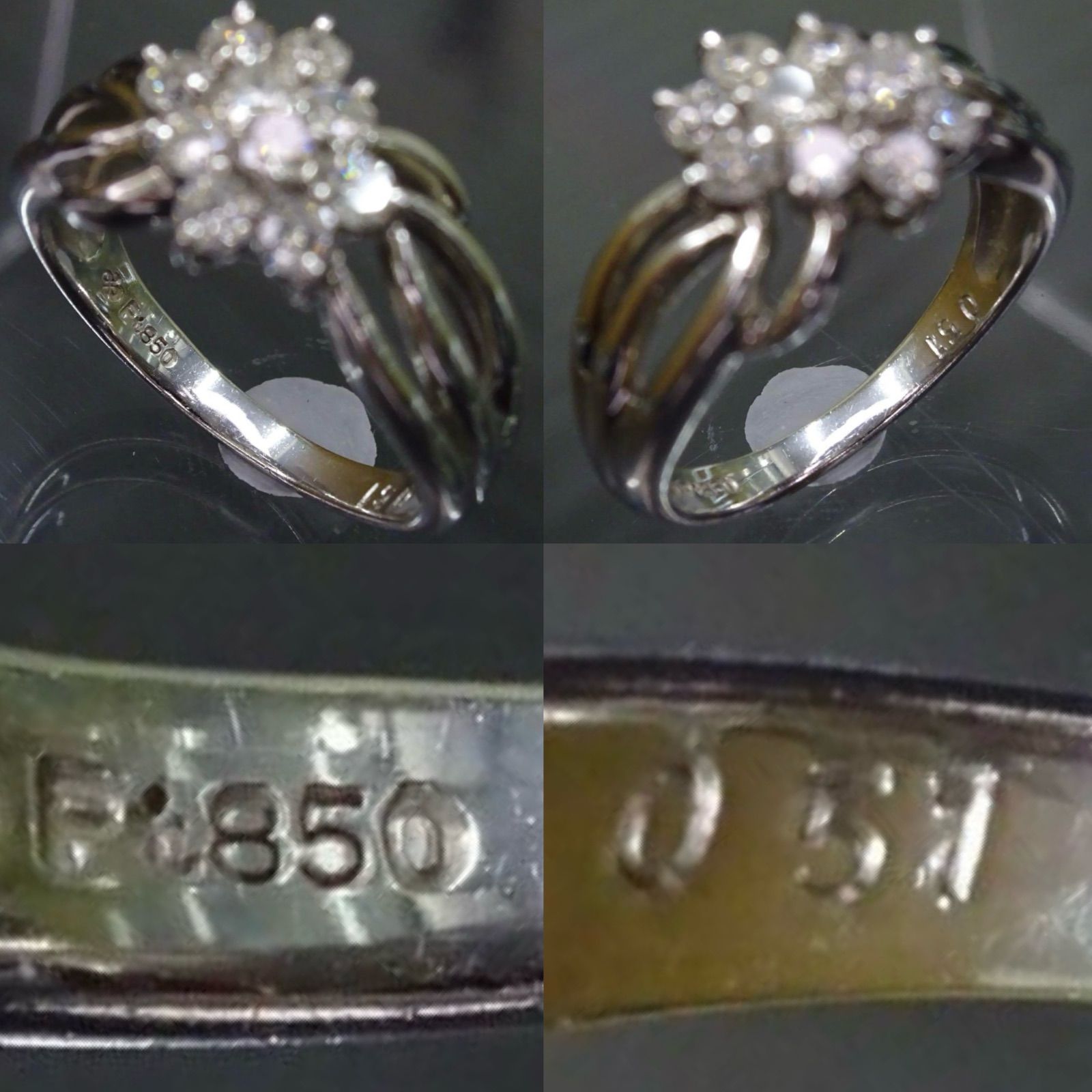 プラチナ pt850 ジュエリーマキ 天然ダイヤモンド0.51ct デザイン 