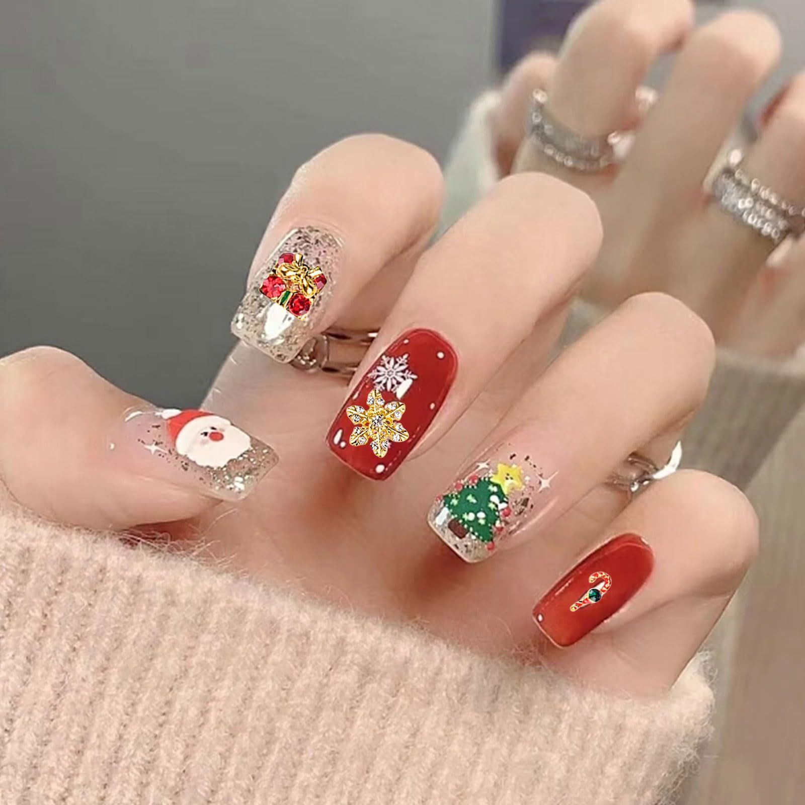 新品 クリスマス ネイルパーツ 24個セット 可愛い ネイルパーツ