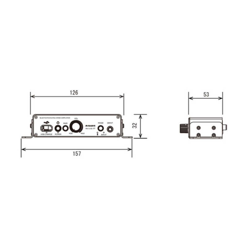 未開梱 MASSIVE Bluetooth小型デジタルステレオアンプ MA-S10D BT