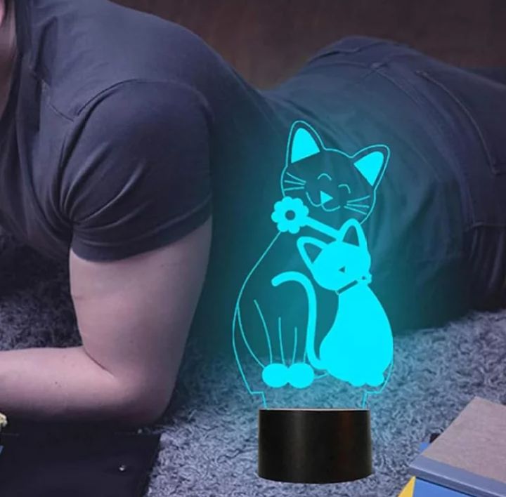 LEDナイトライト 常夜灯 テーブルランプ ネコ 猫 タッチスイッチ