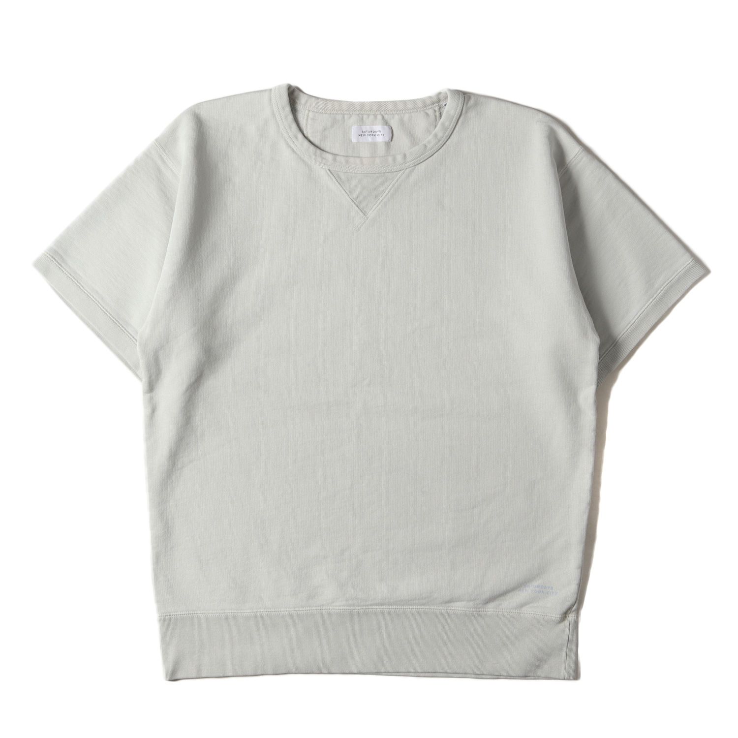 SATURDAYS SURF NYC サタデーズサーフニューヨーク スウェット サイズ:M クルーネック ショートスリーブ スウェットシャツ 半袖 裏毛 ライトグリーン トップス トレーナー 【メンズ】