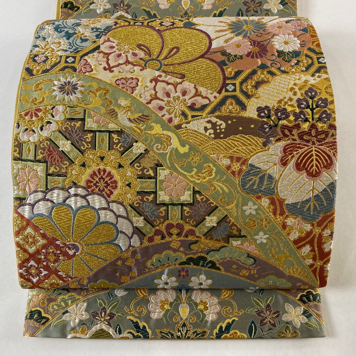 袋帯 秀品 祝華紅梅華文 金糸 箔 薄茶色 六通 正絹 【中古】 - メルカリ