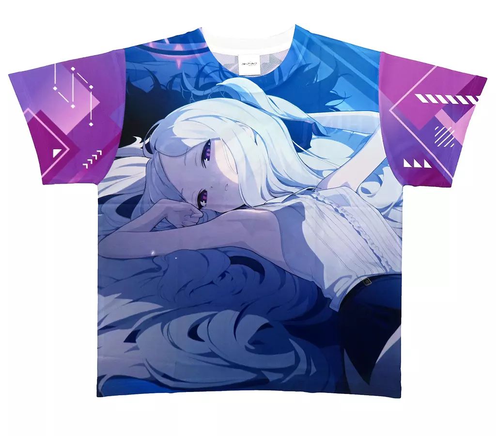 Tシャツ 空崎ヒナ フルグラフィックTシャツ パープル 男性用Lサイズ ブルーアーカイブ -Blue Archive-